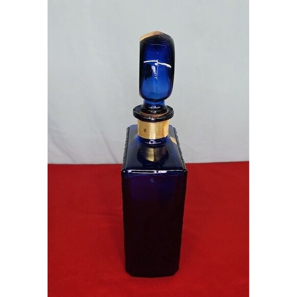 Cobalt Whisky Decanter Blue Liquor Bottle Anniversary VTG American Legion 50th - Picture 6 of 15